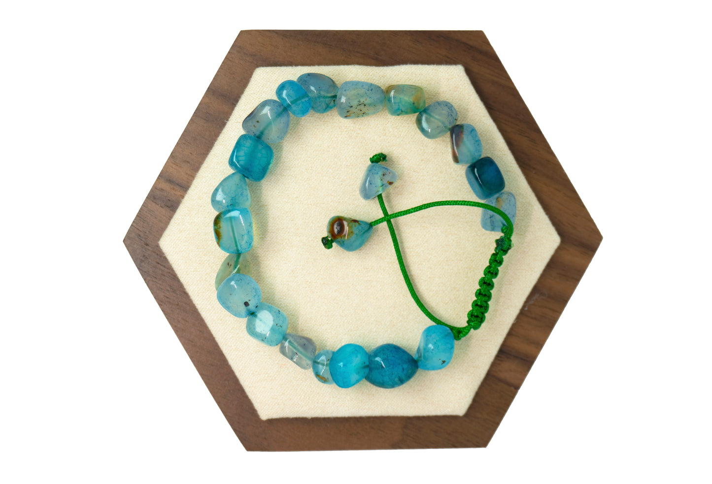 Handmade Blue Agate Stone Bracelet – Adjustable Fit