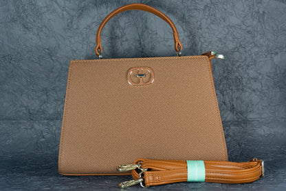 Arsali Brown Textured Handbag -Effortless Elegance, Everyday Versatility