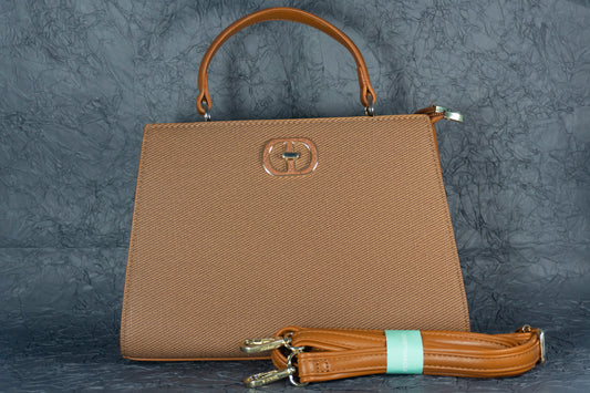 Arsali Brown Textured Handbag -Effortless Elegance, Everyday Versatility