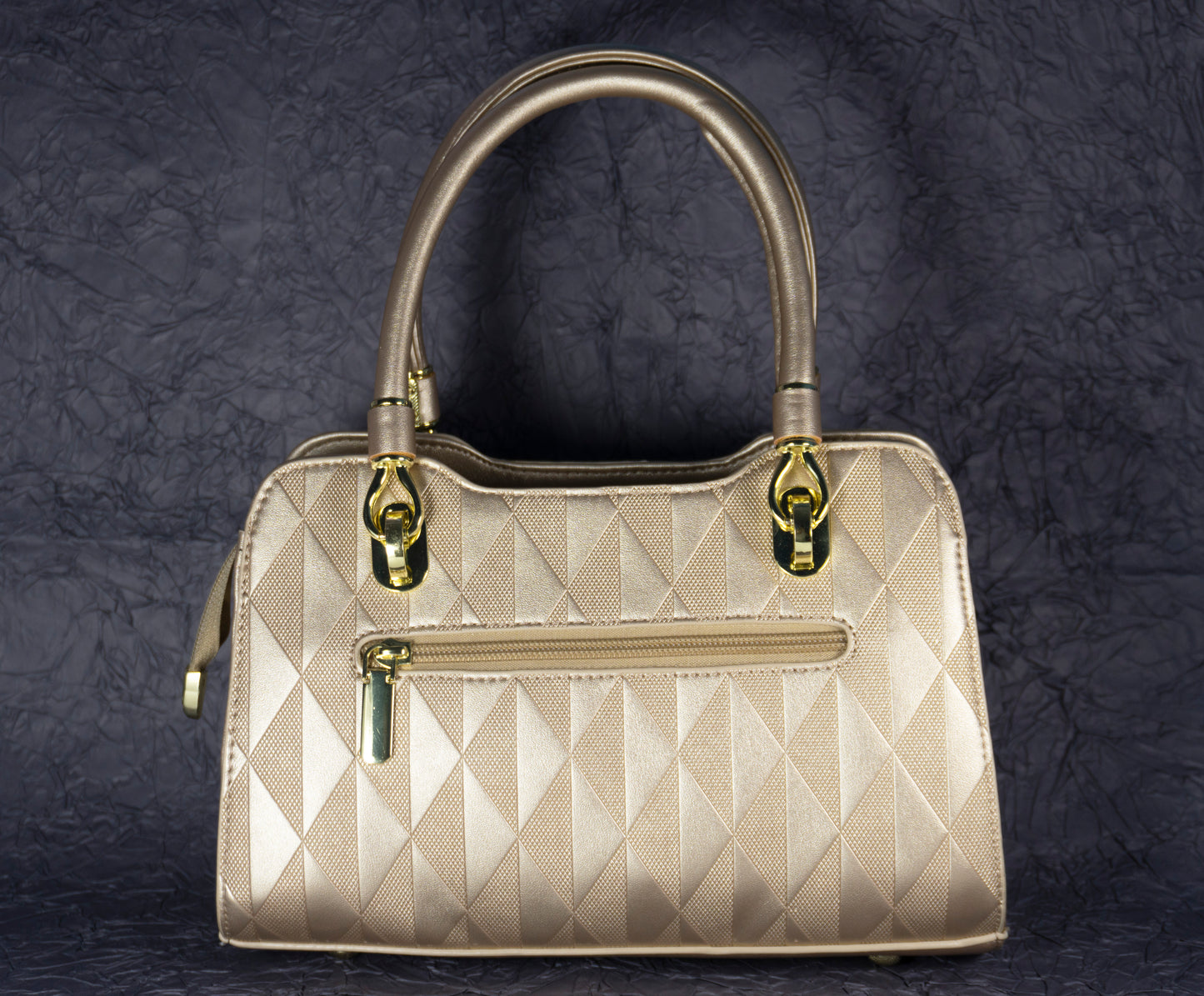 Elegant Gold Textured Handbag Set  Premium 2 Piece Combo